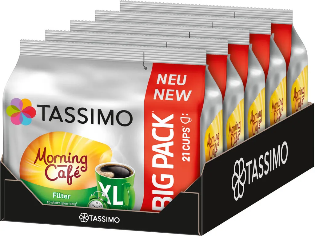 TASSIMO Kapseln Morning Café Filter XL T Discs 5 X 21 Getränke Kaffeekapseln 3 TASSIMO Kapseln Morning Café Filter XL T Discs 5 X 21 Getränke Kaffeekapseln