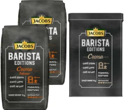 JACOBS Kaffeebohnen Barista Editions Crema Intense 2 X 1kg Ganze Bohnen + 1 Aluminiumdose Im Barista Design