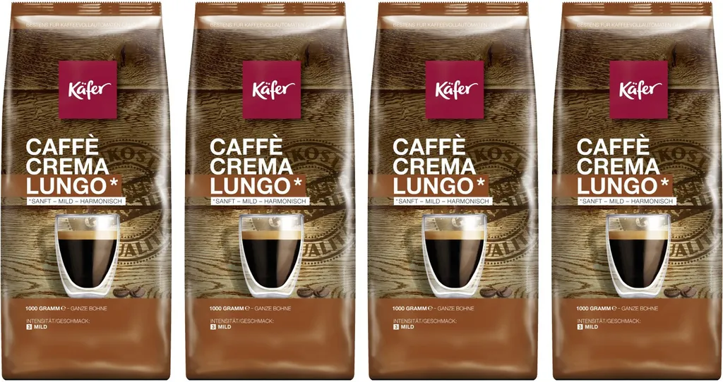 Käfer Caffè Crema Lungo | Ganze Bohne | 4 X 1000g 3 Käfer Caffè Crema Lungo | Ganze Bohne | 4 X 1000g