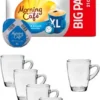 Morning Café XL Mild + 6 X Glas Henkelbecher Henkel 300ml, Höhe: 10,5cm -Kaffeeprodukte fb21aa602fef844ae631c6214cd077fc